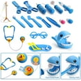 thumbnail image 5 of NimJoy Kids Toy Doctor Kit for Boys 3-6 Years Girls, 39PCS Blue Durable Braces & Toy Stethoscope Medical Kit Preschool Pretend Dentist Play Set Gift to Toddler Birthday Christmas Present, 5 of 8