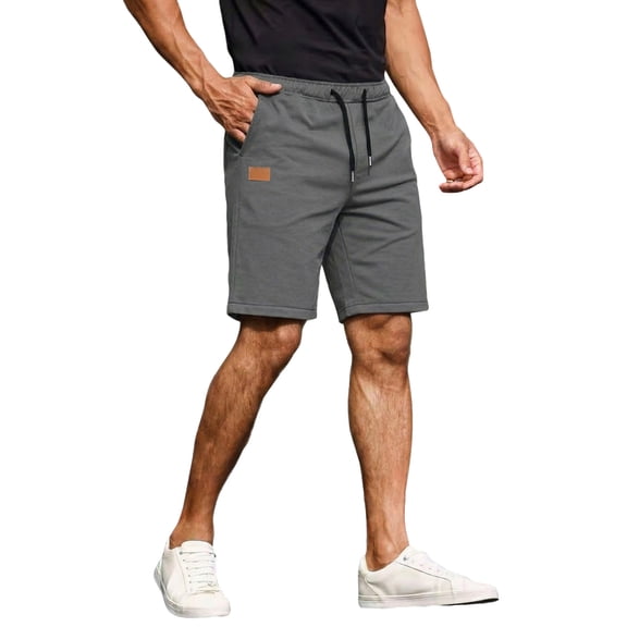 LTTVQM Mens Casual Shorts Cotton Drawstring 2026 Trendy Summer Beach Stretch Twill Chino Work Golf Shorts Gray M