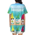 thumbnail image 3 of Lsque Hello Summer Gnome 1 Women's Short-Sleeved Pajama Set - 2 Piece Soft and Lightweight Sleepwear Set-3X-Large, 3 of 9