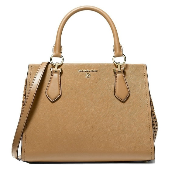 Michael Kors Marilyn Medium Leather Satchel, Camel