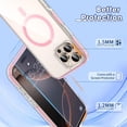 thumbnail image 5 of GALAPROX Clear Magnetic for iPhone 16 Pro Case 6.3'' 2024, Military Protective Never Yellowing Cover with Screen Protector-Pink, 5 of 9