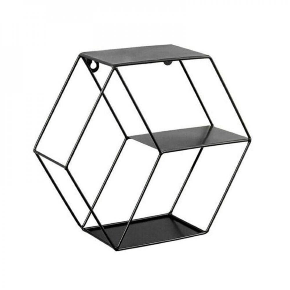 Hexagonal Wall Hanging Shelf Wall Mounted Floating Shelves Round Shelf