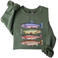 thumbnail image 2 of Sweatshirts for Women Long Sleeve Hoodless Soft Cozy Fishes Printed Pullover Tops Casual Loose Crew Neck Hooded Everyday Wear, 2 of 4