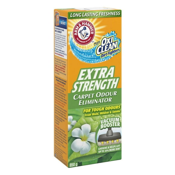 Arm & HAMMER plus OxiClean Carpet & Room Odour Eliminator – Extra Strength, 850g