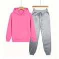 thumbnail image 5 of Stamzod Kids Clothes Girls Boys Outfits 2 Piece Long Sleeve Hooded Sweatshirt and Joggers Set Fall Casual Sweatsuits Sets Size 1-15 Hot Pink B 1-2Years, 5 of 10