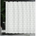 thumbnail image 3 of Ambesonne Damask Grey Shower Curtain, Flowers Swirling Ornate, 69"Wx75"L, Pale Grey and White, 3 of 4