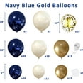 thumbnail image 2 of Navy Blue Gold Balloon Graland Arch Kit, Double Stuffed Pearl White Royal Blue Chrome Gold with Confetti Balloons for New Year Graduation Birthday Wedding Party Decorations, 2 of 7