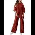 thumbnail image 3 of Traje Informal de Dos Piezas para Mujer, Ideal para Viajes y Vacaciones. Rojo Ladrillo M, 3 of 9