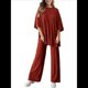thumbnail image 3 of Traje Informal de Dos Piezas para Mujer, Ideal para Viajes y Vacaciones. Rojo Ladrillo XXL, 3 of 9