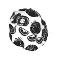 thumbnail image 2 of Kdxio Hand Drawn Tomatoes Print Shower Cap for Women,Elastic and Reusable,Double Waterproof Layers Bathing Hat, 2 of 9