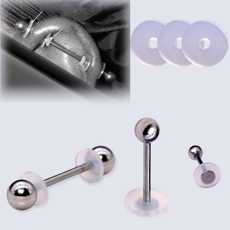 ZS 6-200pcs/lot Silicone Piercing Healing Discs Flexible Anti Hyperplasia  Flat Clear Medical Grade No Pull Silicone Disc 7/9MM - AliExpress