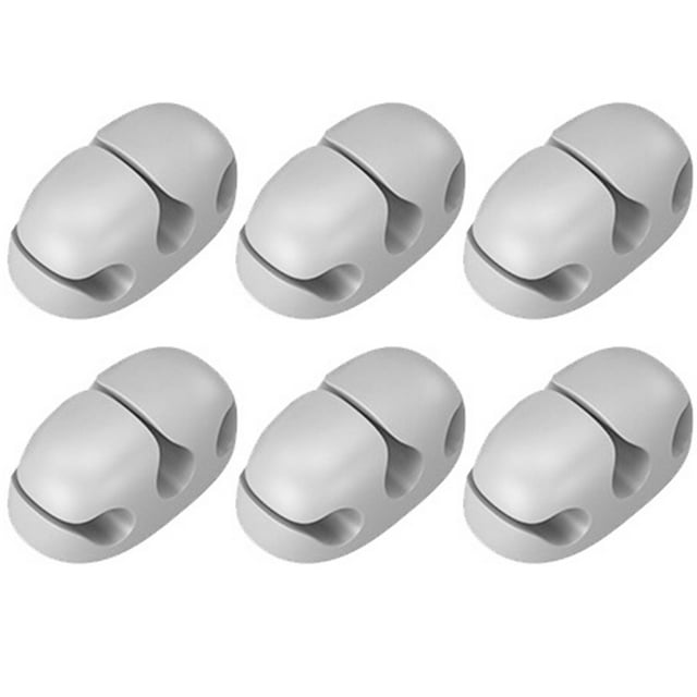 Miangastore 6pcs Cord Keeper Power Cord Holder Silicone Adhesive Cable Organizer