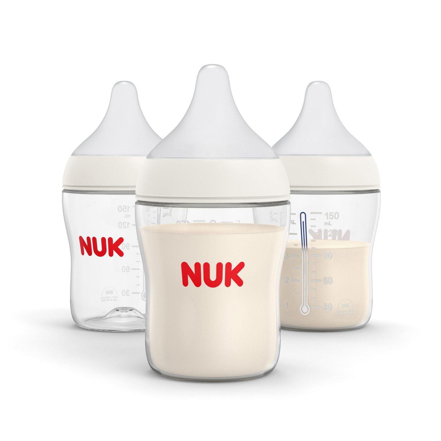 NUK Perfect Match Slow Flow Bottle, 5 oz (150 mL), 3 Pack