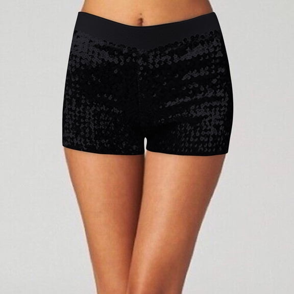 Disco Sequins Women's Shorts Shiny Glitter Dance Hot Pants Mini Stretch Jazz Performance Wear