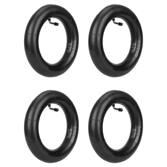 4pcs 10X2.5 Inner Tube 90 Degree Valve for Zero 10X/ Electric Scooter 10 Inch Curved 90 Degree Inner Tube,4 x Internal tire,Black