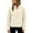 Beige, variant on Womens Fleece Sweatshirts Cropped Half Zip Fuzzy Warm Sherpa Pullover Varsity Jackets with Zipper Pockets