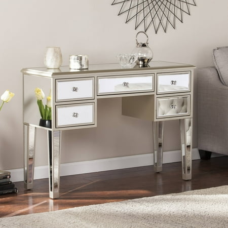 Deck Console - Southern Enterprises Illusions Collection Mirrored Entryway Console, Champagne w/ mirror