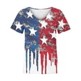 thumbnail image 5 of HEILAU 4th of July Shirts for Women Independence Day American Flag Graphic Tees Patriotic Vintage Print Floral Casual V Neck T Shirt Summer Tops, 5 of 5