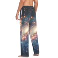 thumbnail image 6 of joogoo Men's Pajama Pants Shiney Glittering Galaxy Cotton Long Sleepwear Lounge Pants L, 6 of 7