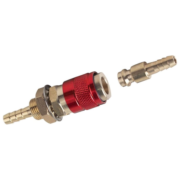 Conector rápido de latón refrigerado por agua. Sustituye a las conexiones rápidas de agua o gas. Rojo 6mm
