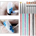 thumbnail image 1 of 8 Piece Fine Nail Brushes for Nail Art Decorating Crystal Brush Manicure Tools Acrylic Handle Drawing Painting Blooming Pen for Women, 1 of 5