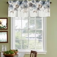 thumbnail image 3 of Blue Brown Spring Floral Curtain Valances for Windows, Kitchen Valance Window Treatments Panel 2 Pack, Watercolor Summer Botanical Rod Pocket Short Curtains for Bathroom Bedroom 42 x 18 Inch, 3 of 8