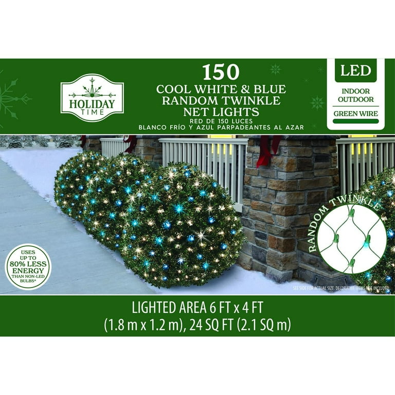 Indoor/Outdoor 150-Count LED Random Twinkle Christmas Net Lights