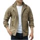 thumbnail image 2 of Puntoco Chaqueta Con Capucha Desmontable, Manga Larga, Bolsillo, Cremallera, Resistente Al Agua, De Color Sólido, Para Exteriores, Para Hombre, 2 of 5