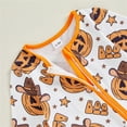 thumbnail image 5 of Mercatoo 𝐍ewborn Baby Halloween Jumpsuit Boys Girls Cute Pumpkin Zip-Up Long Sleeve Crewneck Romper Fall Winter Warm Bodysuit, 5 of 5