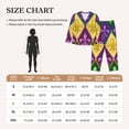 thumbnail image 6 of Kll Mardi Gras4 Print Women'S Long Sleeve Pajamas With Pants Sleepwear Loungewear 2 Set-Small, 6 of 9