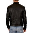 thumbnail image 3 of Mens Sheepskin Real Leather Jacket Zipper Biker Moto Slim Fit Jacket MJF028, 3 of 4