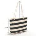 thumbnail image 3 of Bolso de axila para mujer, cerrojo de embrague femenino tejido a rayas a la moda para dama (negro), 3 of 8