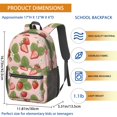 thumbnail image 3 of Strawberry and Leaf Pink Pattern 17" Waterproof Oxford School Backpacks for Teens, S-Shape Padded Straps, for School, Travel, Hiking, Camping, 3 of 5