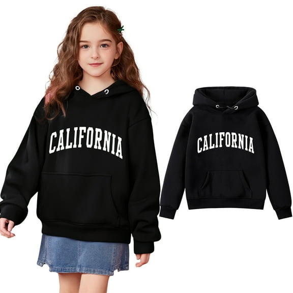 Teen Boys Hoodies Kids California Letter Print Hoodie Long Sleeve Casual Basic Pullover Sweatshirt Hoodie Fall Clothes Teen Boy Clothes 11-12Years Kids Clothes