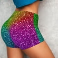 thumbnail image 4 of Naloa Colorful Glitter Biker Shorts for Women Seamless Scrunch Short Women’s Yoga Shorts for Gym Running Sport Shorts - Small, 4 of 9