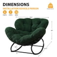 thumbnail image 3 of HOMEMIYN Oversized Papasan Rocking Chair, Comfy Thick Cushioned Lounge Rocker, Rust Resistant Metal Frame, 350 LBS Capacity for Patio, Living Room, Bedroom, Balcony, Dark Green, 3 of 11