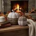 thumbnail image 3 of Ayieyill 2pcs Resin Pumpkin Decorations with Rattan Style Fall Decor Autumn Decor Thanksgiving Decorations for Home, 3 of 7
