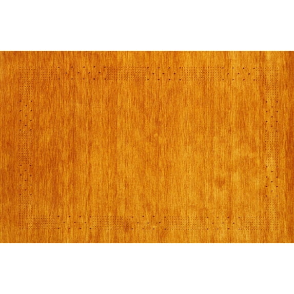 Ahgly Company Machine Washable Indoor Rectangle Contemporary Orange Red Area Rugs, 8' x 10'