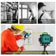 thumbnail image 4 of Nivel láser de 16 líneas con luz verde infrarroja, nivelación automática 3D, alta precisión, incluye 2 baterías y cargador, diseño para EE. UU., bolsa de tela incluida., 4 of 6