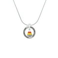thumbnail image 2 of Delight Jewelry Silvertone Small 3-D Enamel Candy Corn Silvertone Grandmother Ring Charm Necklace, 18", 2 of 4