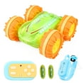 thumbnail image 1 of Tignapoo 2.4G Gesture-Controlled Amphibious RC Stunt Car with Dual Remote, LED Lights, and All-Terrain Tires for Kids (Transparent Green, Dual Battery), 1 of 6