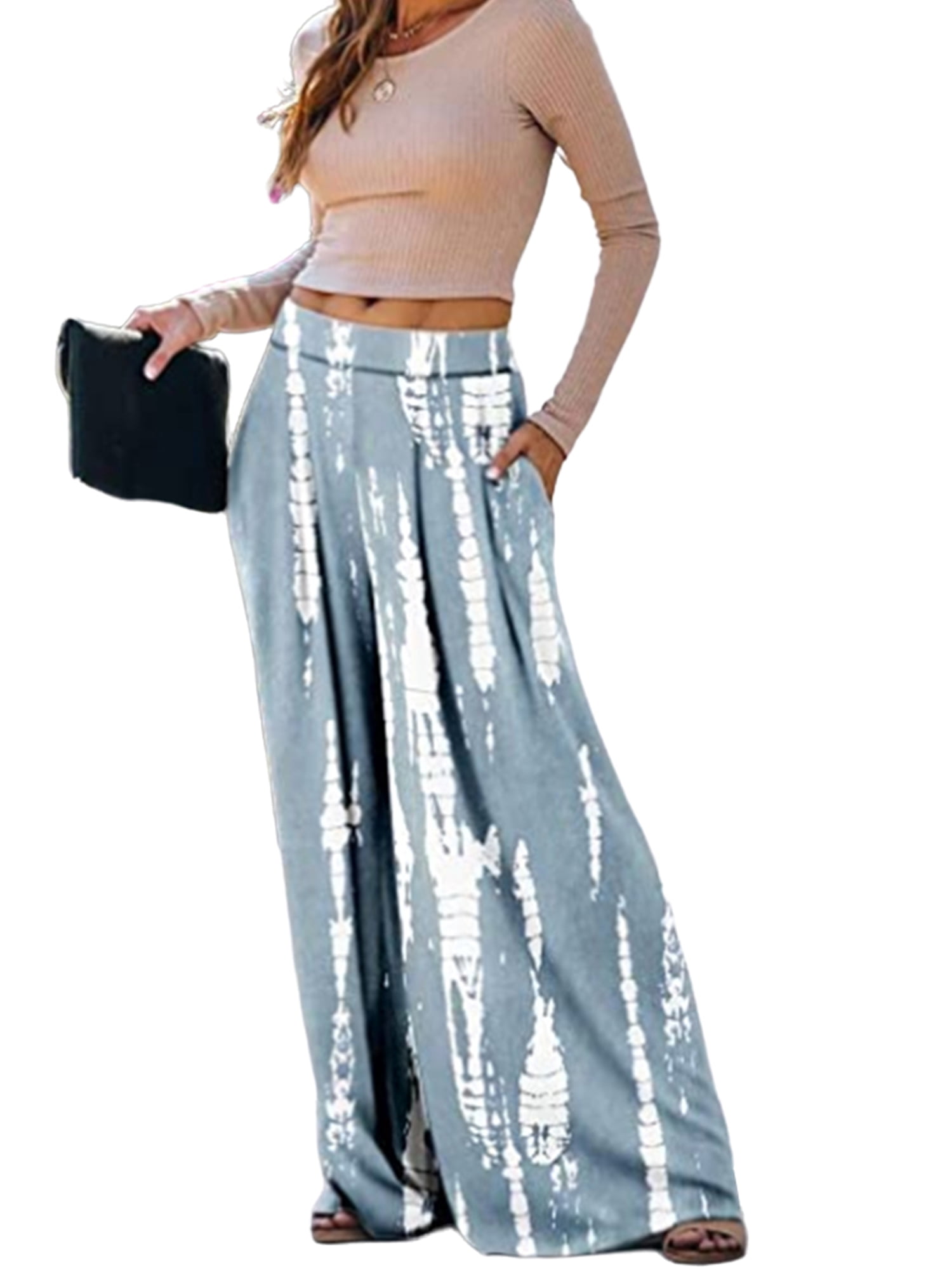 ZNU Ladies Printed Palazzo Trousers 