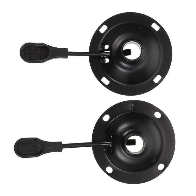 2Pcs Ironware Chair Chassis Round Tray Swivel Chair Ironware Accessories (Black)