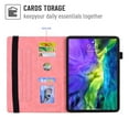 thumbnail image 4 of Dteck Folio Case for iPad Air 13 (2024) / iPad Pro 12.9 (2022/2020/2018),Embossed PU Leather Credit Card Holder Wallet Case with Multi-angle View Stand,Pink, 4 of 5