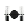 thumbnail image 4 of JONATHAN Y Bolha 10.75" 2-Light Minimalist Modern Bubble Acrylic/Iron Integrated LED Vanity Light, Black, 4 of 9