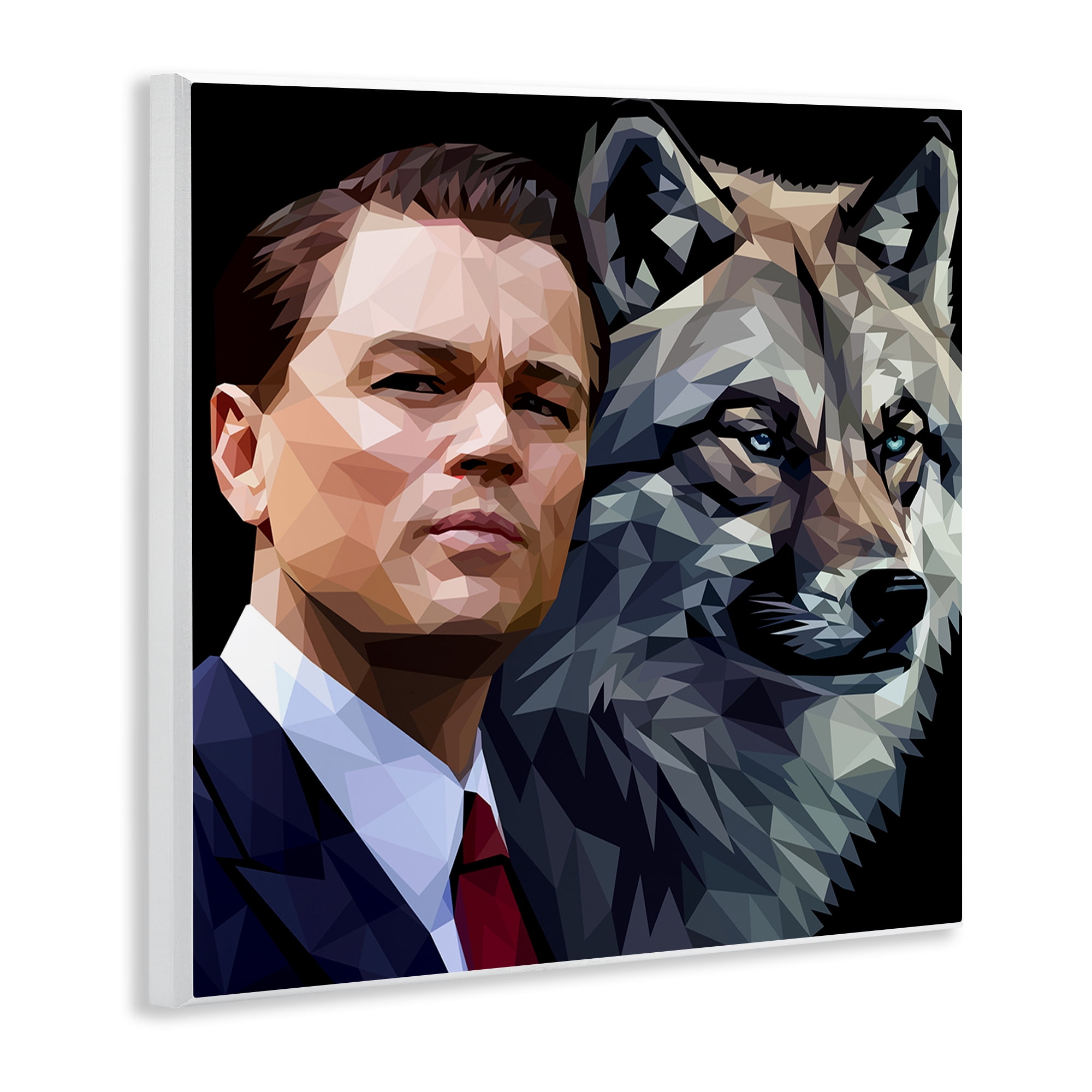 Stupell Industries Leonardo with Wolf People Painting Unframed Art Print Wall Art, 12 x 12