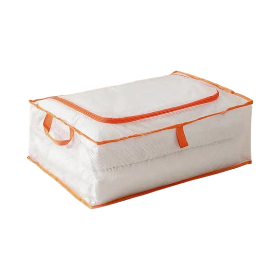 Tunhigl 40L Clear Storage Bags with Zipper and Handle for Clothes Heavy Duty Plastic Blanket Clothes Moving Bags Cloth Bins for Blanket Comforter Clothing, S