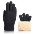 thumbnail image 4 of Bmisegm Mens Winter Warm Gloves Woolen Knitted Touchscreen Winter Thickened Outdoor Cold Proof Warm Mittens Black, 4 of 4