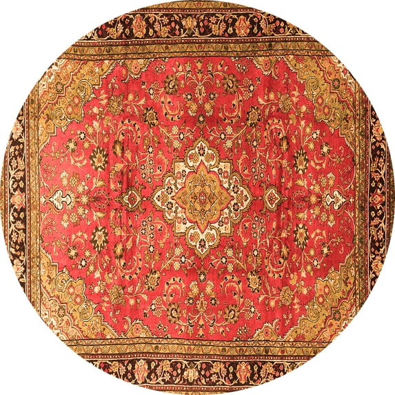 Ahgly Company Indoor Round Persian Orange Traditional Area Rugs, 7' Round
