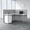 thumbnail image 6 of Easy Office L Shaped Desk with Drawers and 45H Panels in White - Engineered Wood, 6 of 6